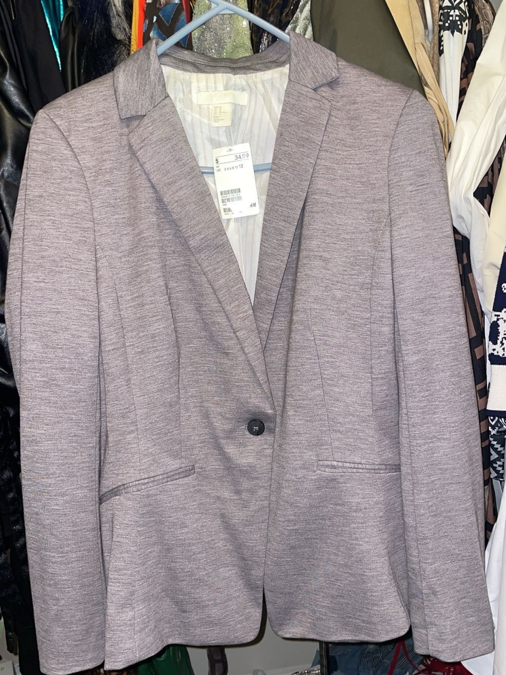 H&M Light Heather Gray Single-Button Blazer